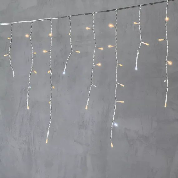 Светодиодная бахрома 4,9*0,5 м., 240 экстра теплых белых LED, мерцание, прозрачный провод ПВХ, Beauty Led (PIL240BLW-10-2EWW)