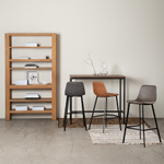 Стул барный hugh, экокожа, темно-серый