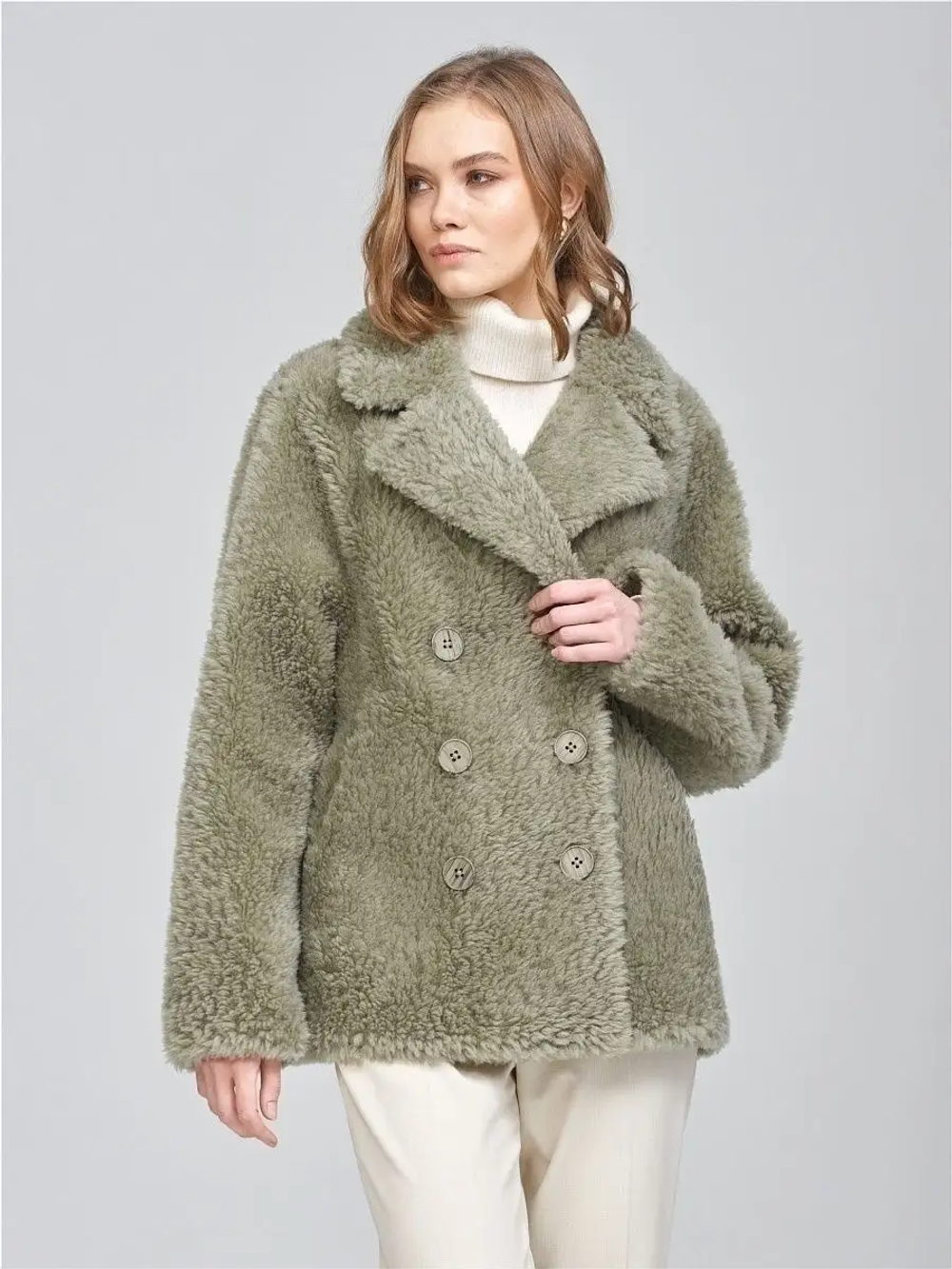 Куртка из меха шуба тедди чебурашка, SilverFox (арт. S1136rm012bz)