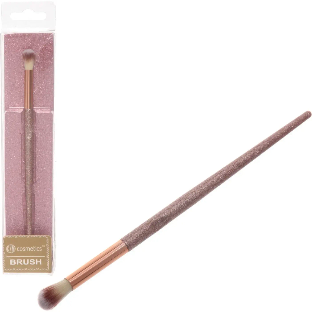 Кисть для макияжа с натуральным ворсом для теней «ДИ МАРКО», цвет пудровый, 17.5см (PVC коробка)