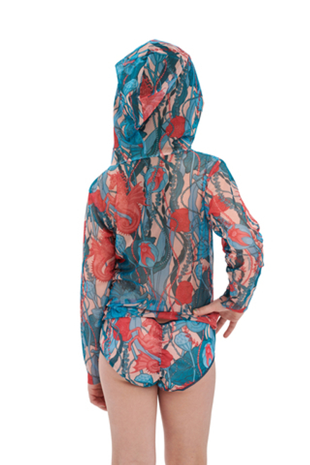 Футболка детская с капюшоном "Морские единороги"