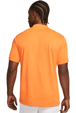 Мужское теннисное поло Nike Court Dri-Fit Blade Solid Polo - bright mandarin/white