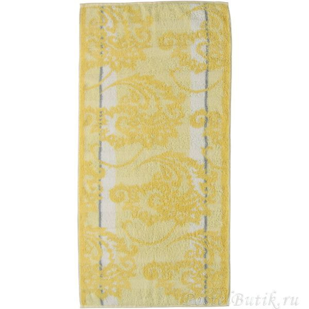 Махровое полотенце Noblesse 1060 Perlmutt Ornament желтое от Cawo Германия