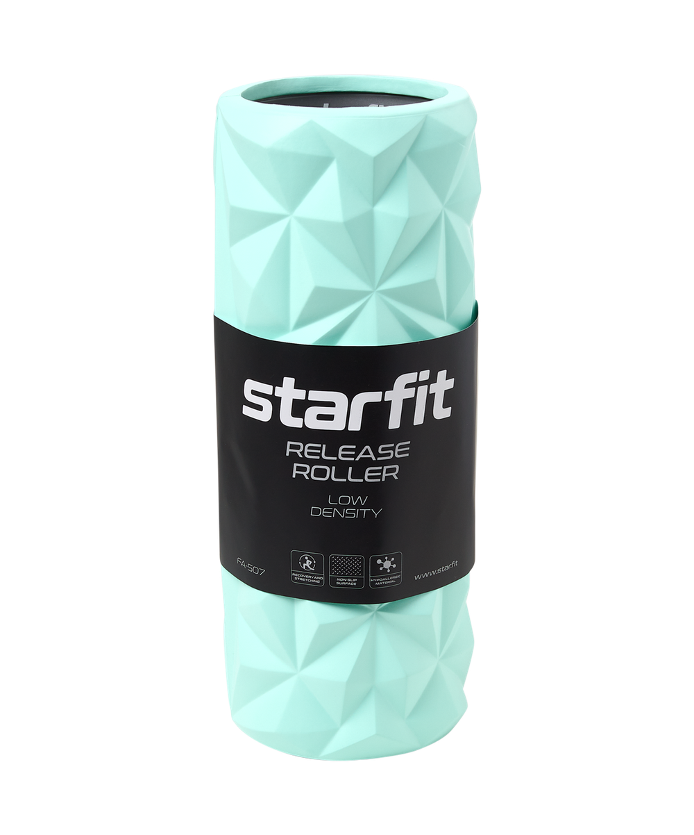 Ролик массажный FA-507, EVA/PP, средняя жесткость, 32,5x12,5 cм, мятный/серый