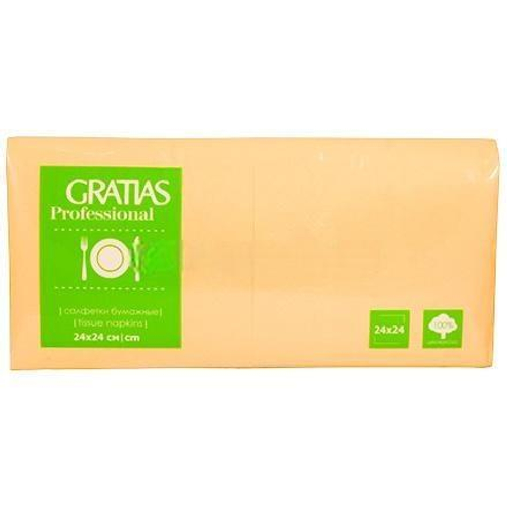 Салфетка 24х24 (1 сл.) 400 персик (пастельный цвет) Gratias (1/12 шт.)
