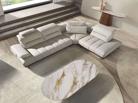 Консоль 3284 из керамики в мраморной отделке и ореха