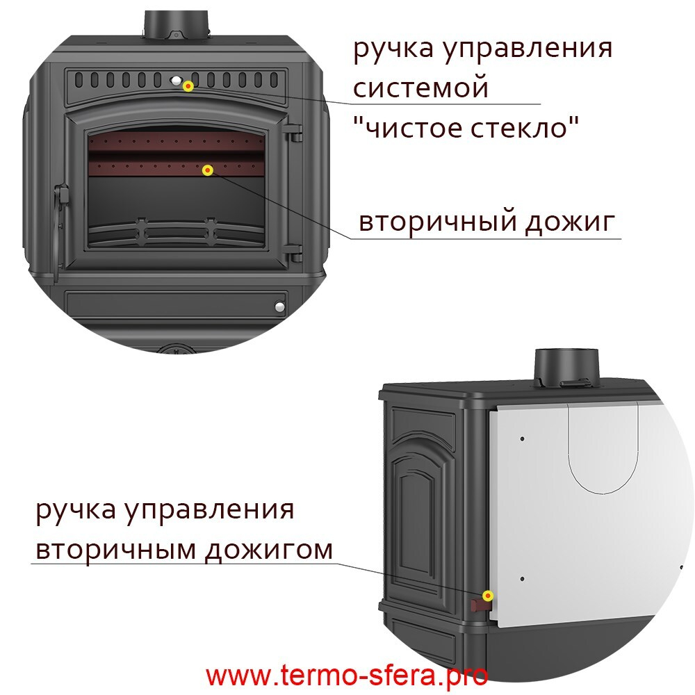 Печь-камин Везувий LV-12S "Антрацит"