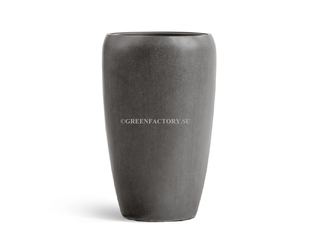 Кашпо TREEZ Effectory - Beton - Высокий округлый конус - Тёмно-серый бетон