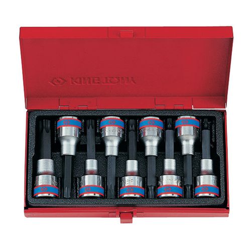 KING TONY (4119PR) Набор торцевых насадок 1/2", TORX, Т20-Т60, L = 80 мм, 9 предметов