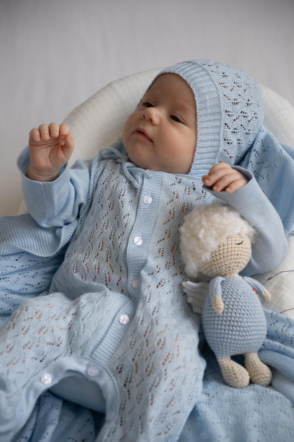 Комплект на выписку "Сакура" со слипом, Голубой