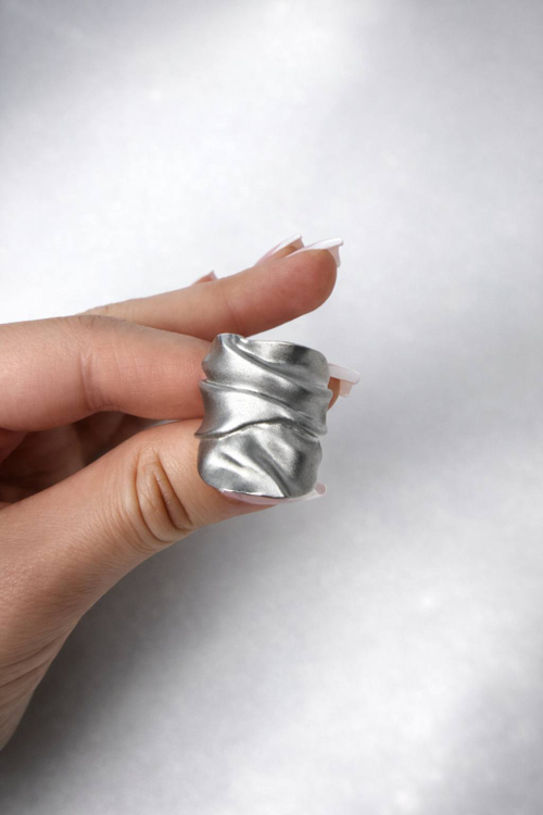 Кольцо "Волна" массивное матовое