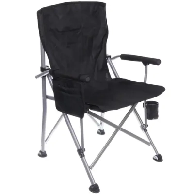 Кресло складное с подлокотниками до 100 кг SJ-0054, 58*58*92 см, цвет: чёрный, ТуристМастер