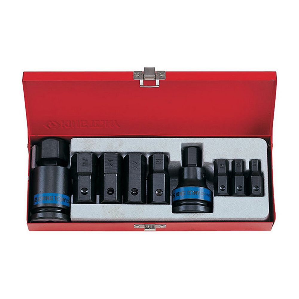 KING TONY (6411MP) Набор ударных торцевых насадок 3/4", HEX, 10-32 мм, 11 предметов