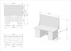Great Wolf (GWT-V1800BL2) Верстак инструментальный двухтумбовый, 4 ящика, тумба с дверью, два экрана, 1800х700