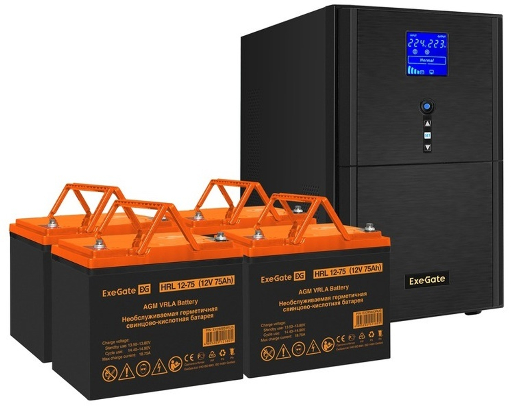 Комплект  Exegate SineTower SZ-5000.LCD.AVR.2SH.1C13.T.RJ.USB