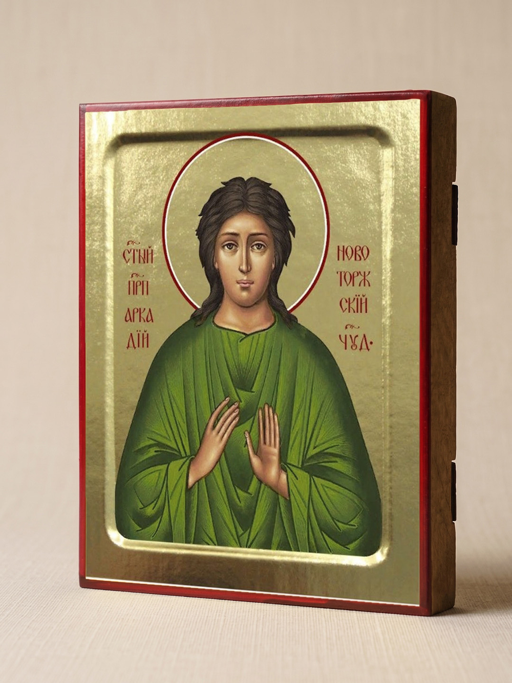 Икона Аркадий Новоторжский, преподобный на дереве: 125 х 160 (Синопсисъ)