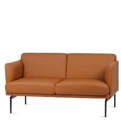 Двухместный диван Bisq 156 см, коричневая кожа