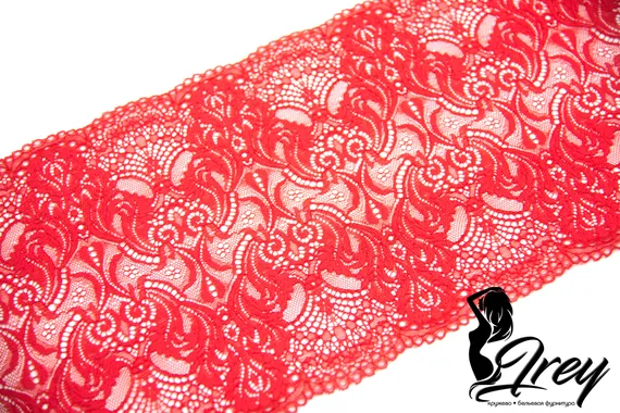 03-90 Кружево эластичное 22 см, красный 100