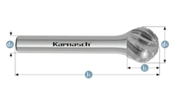 Борфреза твердосплавная Karnasch форма G, 6х18х6х50 мм, насечка HP-3 PRO, покрытие Green-Tec, арт. 11.6096-010