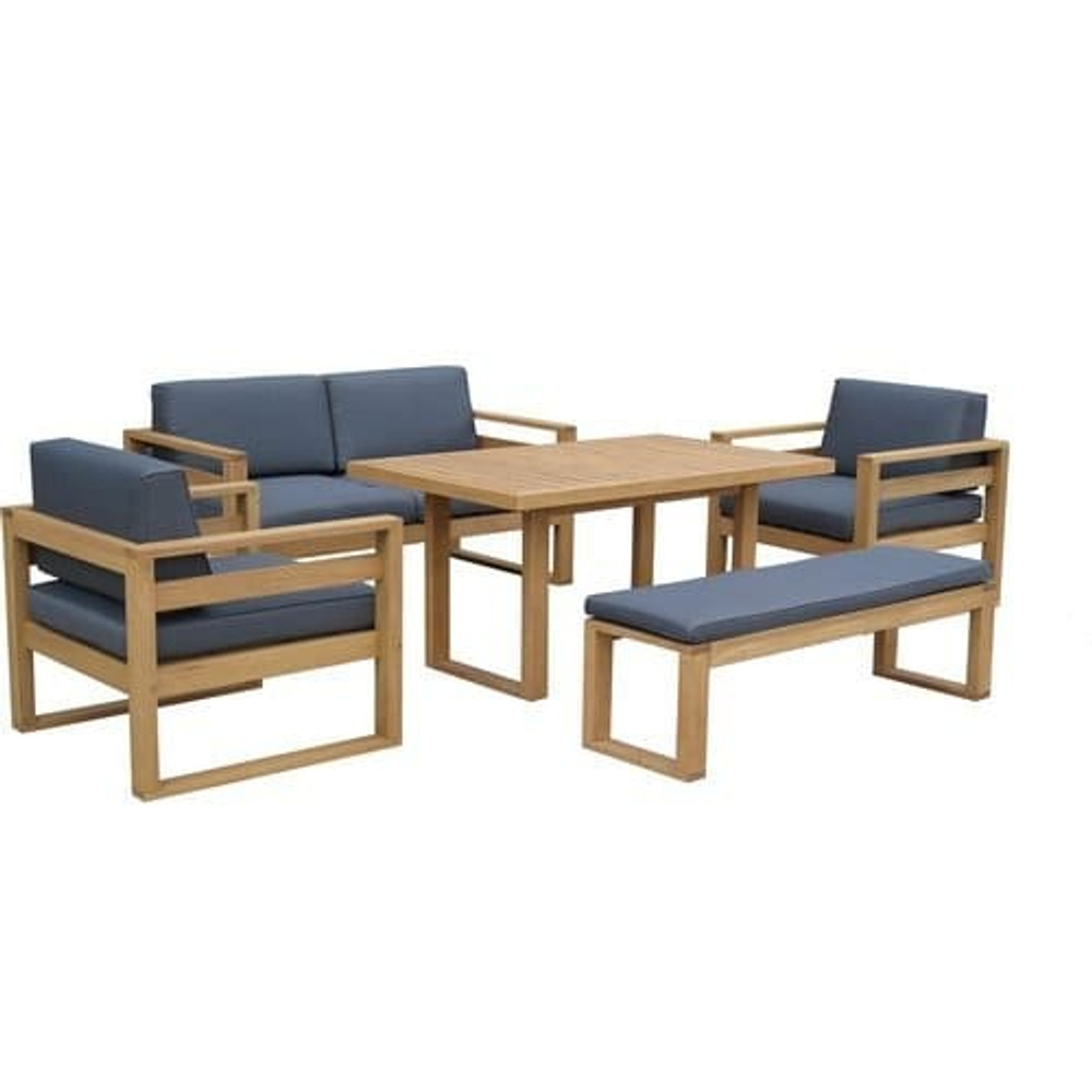 Комплект деревянной мебели Tagliamento Booka, натуральный, темно-серый