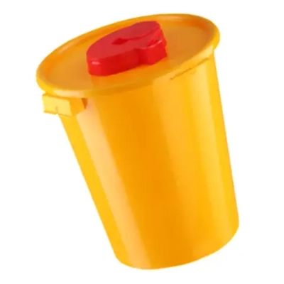 Контейнер для утилизации игл и острого инструмента КМ-Проект класс Б 6 л, высота 264 мм желтый одноразовый