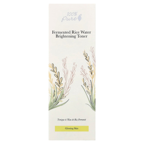 100% PURE, Осветляющий тоник с ферментированной рисовой водой, 100 мл (3,3 жидк. Унции)