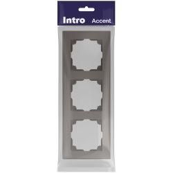 Рамка для розеток и выключателей Intro Accent 6-503-09 на 3 поста, СУ, титан