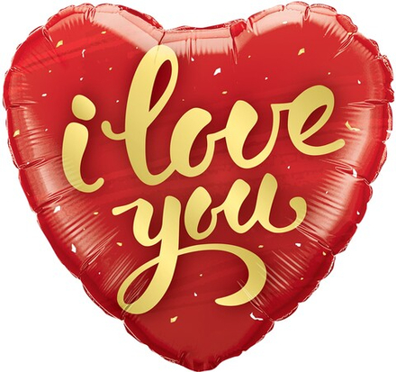 Шар фольга 45см. Сердце I love you