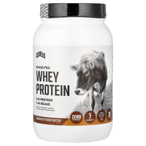 Levels, Порошок сывороточного протеина Grass Fed, шоколад и арахисовая паста, 907 г (2 фунта)