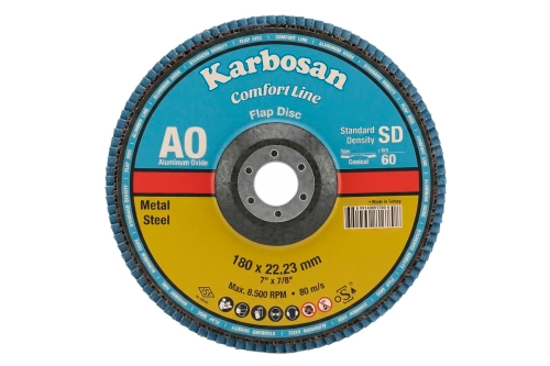 Круг лепестковый КЛТ2 180х22 Р60 Karbosan AO Flap Конический