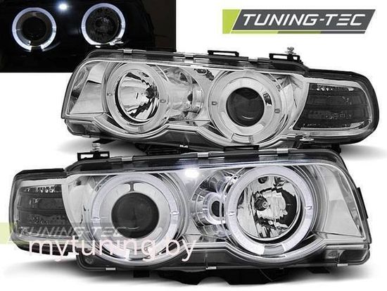 Передние фары angel eyes led chrome для BMW 7 E38