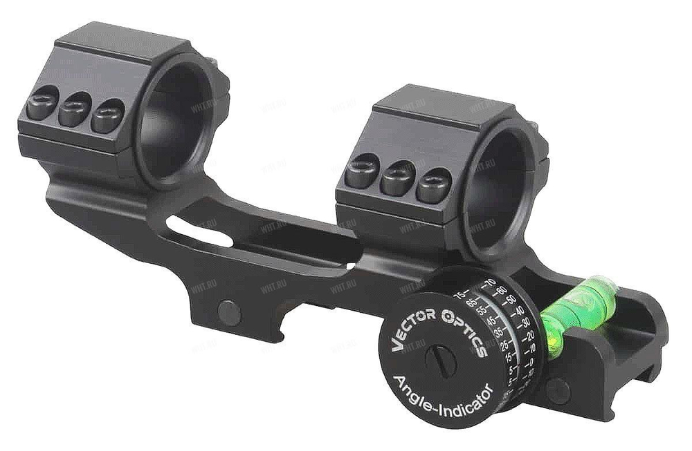 Кронштейн VECTOR 1-Piece Mount, 30/25.4 мм, 0 МОА, угломер, уровень, на базу Picatinny