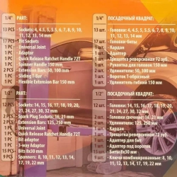 Набор инструментов 82пр.1/4'',1/2''(6гр.)(4-32мм) Forsland Forsland-4821-5