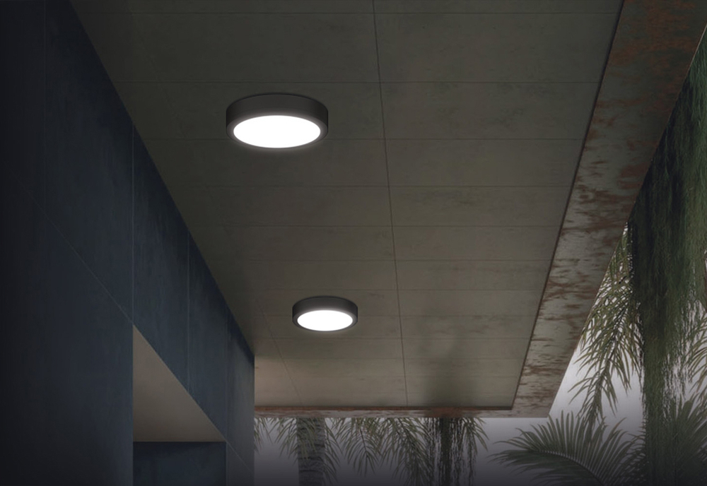 Ландшафтный светильник IP65,  D242х242xH59 мм,  25Вт,  3000/4000/5700К,  черный