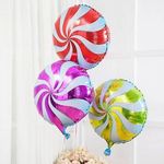 Шар (18"/46 см) Круг, Леденец, Красный 1 шт.