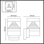 7140/20WL NATURE ODL25 Настенный светильник черный/акрил/металл IP54 LED 20W 652Лм 360° 3000K 85-265V HULK