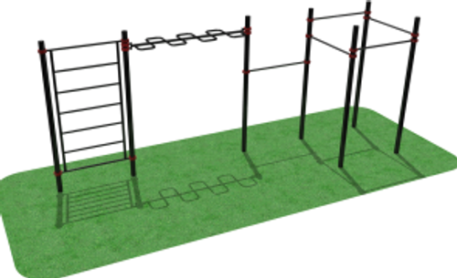 КОМПЛЕКС ИЗ РУКОХОДА - ЗМЕЕВИКА, ШВЕДКОЙ СТЕНКИ, 5 ТУРНИКОВ КЛАССИЧЕСКОГО ХВАТ
