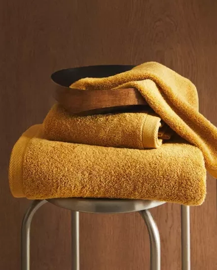 ZARA HOME ХЛОПКОВОЕ ПОЛОТЕНЦЕ, ГОРЧИЧНЫЙ