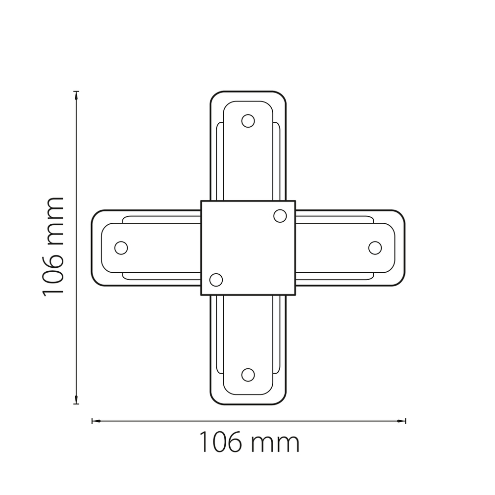Соединитель X-образный однофазный Barra Lightstar 502147