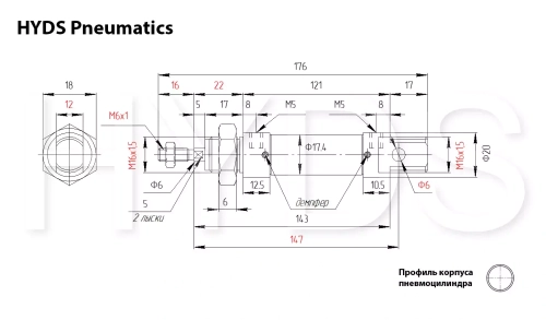 DSNU-16-65-PPV-A Пневмоцилиндр