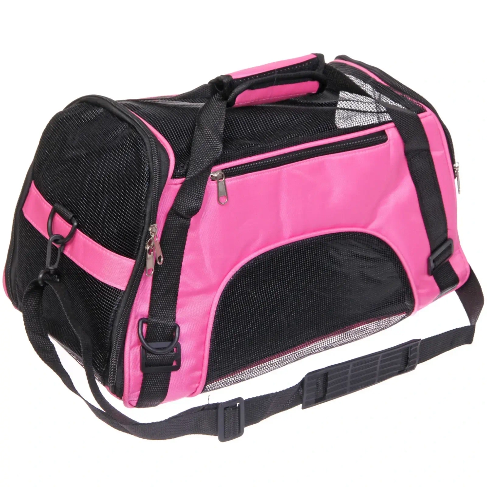 Сумка - переноска для животных «ЛЮБИМЫЙ БРО», цвет розовый, размер S, 42*19,5*23см/до 5кг (Пакет и Лейбл)