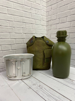 Армейская фляга с котелком / мох
