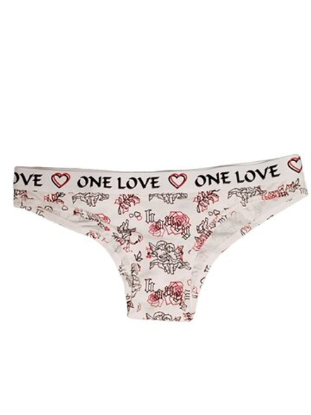 412336 Трусы женские купидоны на белом (98)