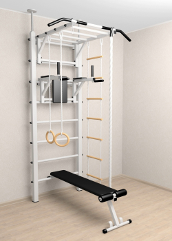 Шведская стенка Sv Sport враспор (Турник рукоход/Брусья/Скамья/Канат/Кольца/Лестница)