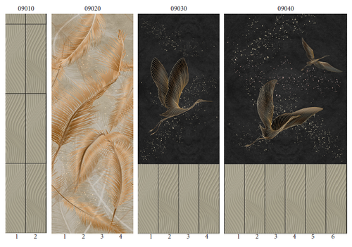 Панель ПВХ фотопечать 3D Panda Танец птиц 2700х250 мм