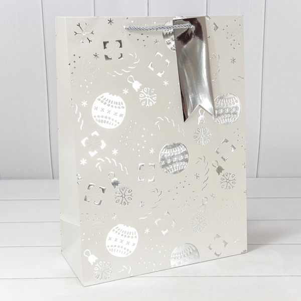 
          Пакет подарочный 33 х 45 х 15 см "Новый год" с тиснением (Белый)