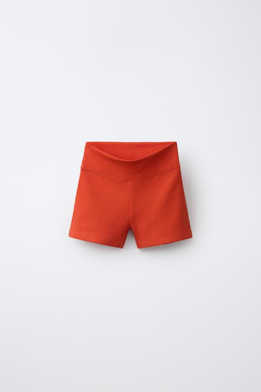 ZARA КОРОТКИЕ ВЕЛОСИПЕДКИ В РУБЧИК, ОРАНЖЕВЫЙ