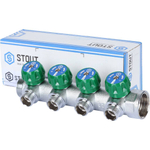 STOUT  SMB-6850-011204 STOUT Коллектор регулирующий 1", 4 отвода 1/2"