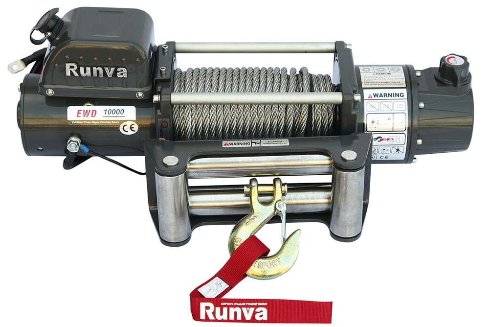 Лебёдка электрическая двухскоростная 12V Runva 10000 lbs 4500 кг