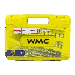 Набор инструмента 53пр. 1/4''(6-гран.)(4-14мм, головки глубокие 6-14мм) WMC TOOLS WMC-2531-5 EURO